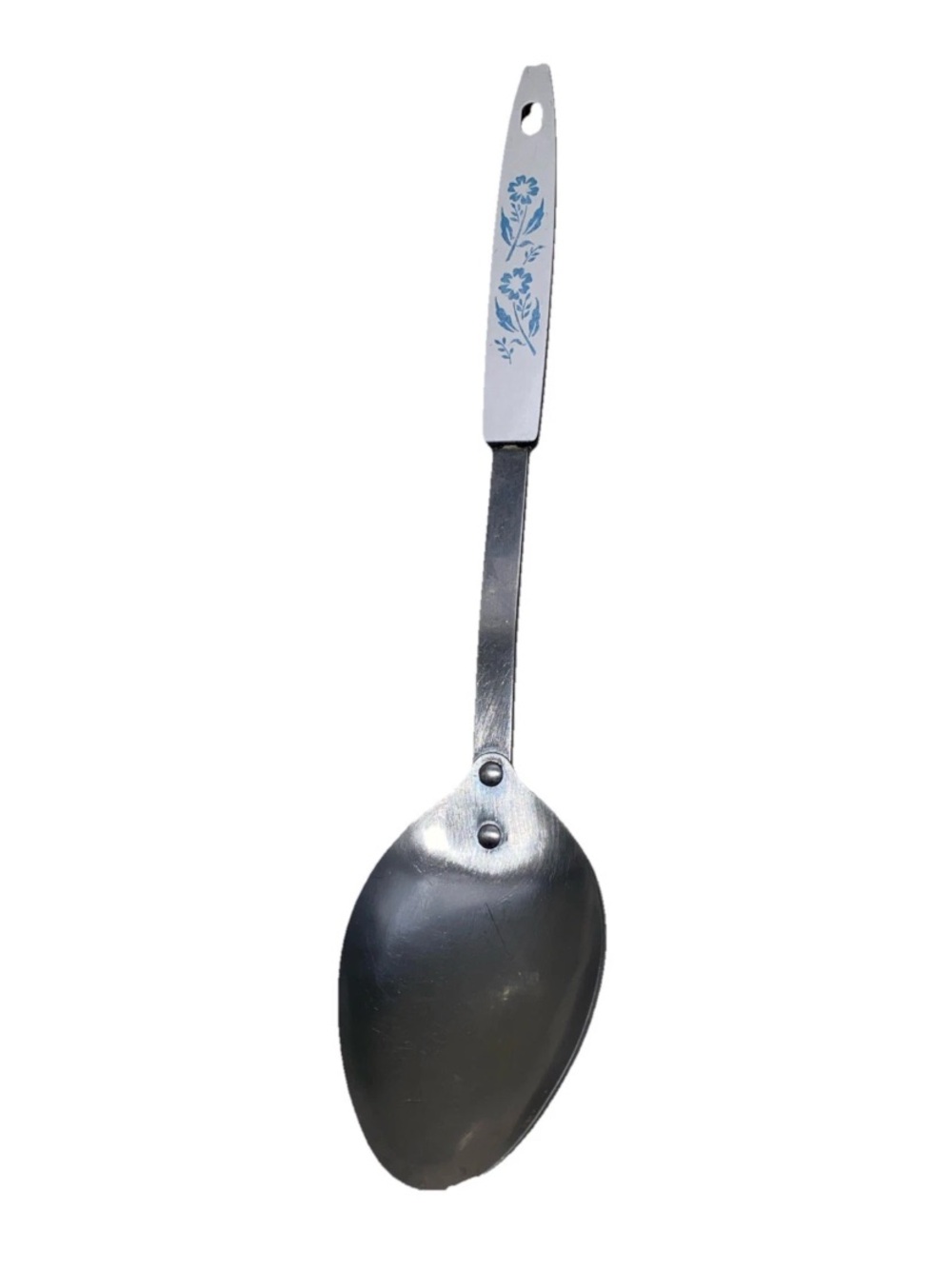 Blue Cornflower Serving Spoon Vintage Corning‎ Stainless Steel Handle USA